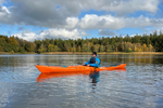 Paddling the Design Kayaks Awesome sea kayak in calm, sheltered waters