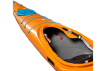 The supportive thigh braces on the Design Kayaks Endless sea kayak