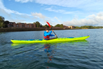 Touring along the River Test in the Design Kayaks Endless sea kayak