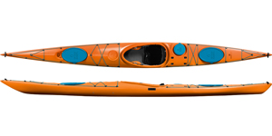 The Design Kayaks Endless Sea Kayak shown in the Orange colour