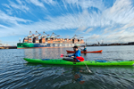 Paddling the Design Kayaks Endless sea kayak in calm, sheltered waters