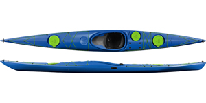 The Design Kayaks Unplugged Sea Kayak shown in the Blue colour