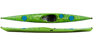 The Design Kayaks Unplugged Sea Kayak shown in the Green colour