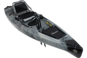 The Hobie Kayaks Mirage Compass Fishing Kayak shown in the Dune Camo colour