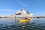 The North Shore Atlantic kayak being paddled near Southampton Water on the River Test