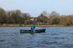 The Old Town Discovery 119 canoe being paddled in Southampton Water