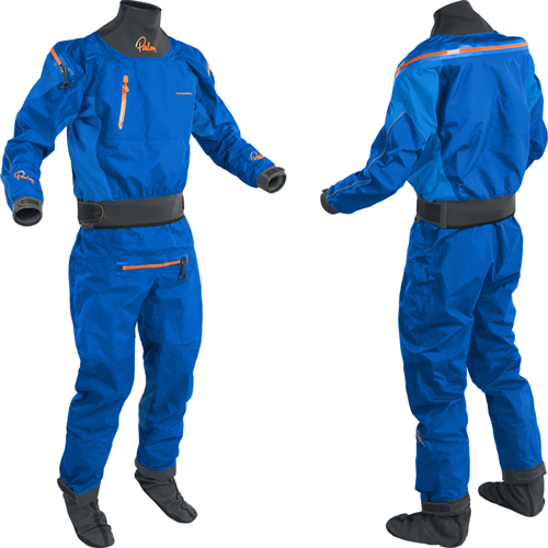 Palm Atom DrySuit from Palm Equipment in Cobalt / Ocean Colour Perfect For Whitewater