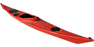 The P&H Scorpio II Sea Kayak shown in the Scarlet colour