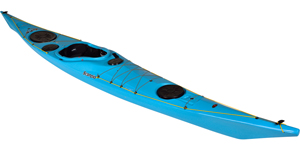 The P&H Scorpio II Sea Kayak shown in the Tahoe Blue colour