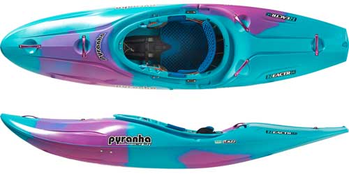 Pyranha Reactr Creek kayak in Cotinga Blue