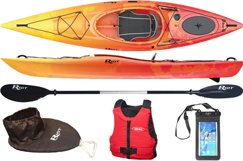 Riot Edge 11 Touring Kayak Package